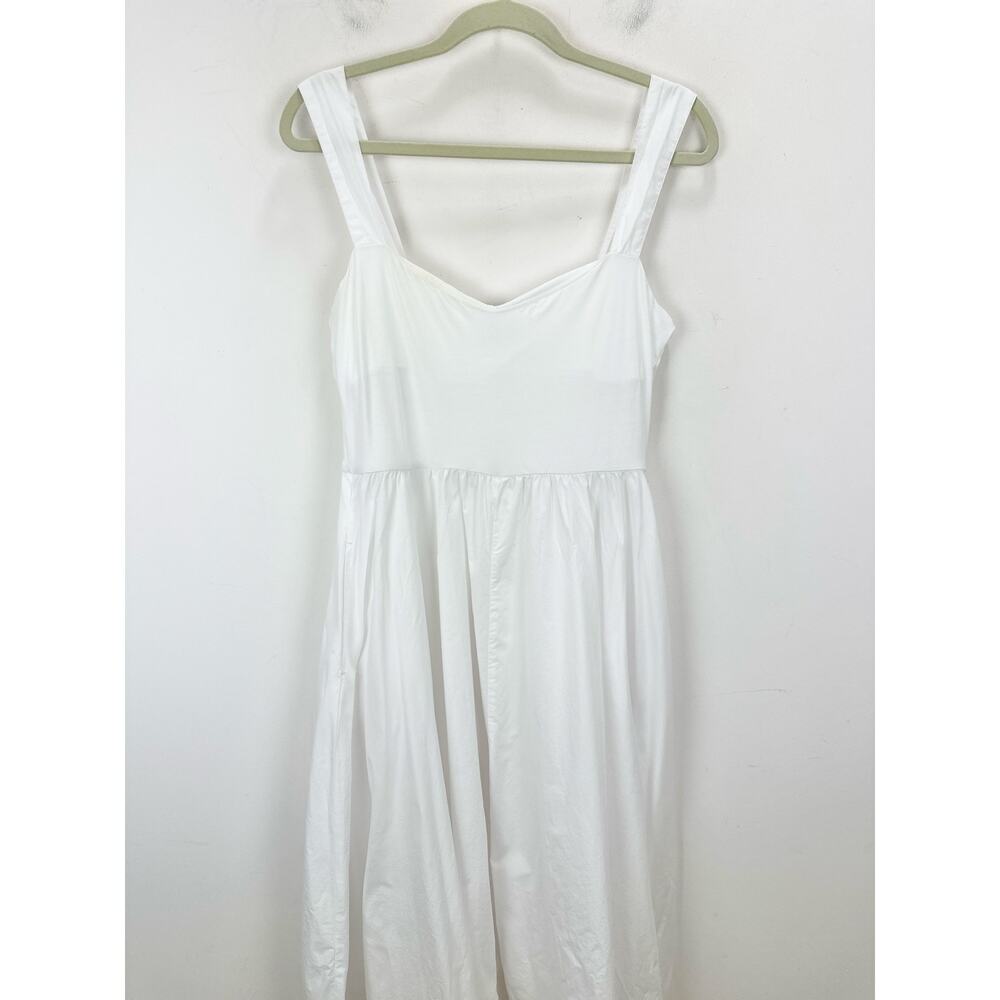 J.Crew Sweetheart Tank Maxi Dress Poplin A Line Skirt Retro Classic White Large - Picture 5 of 12
